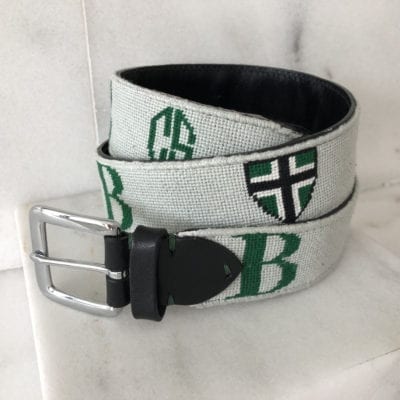 A belt with the initials b and c on it.