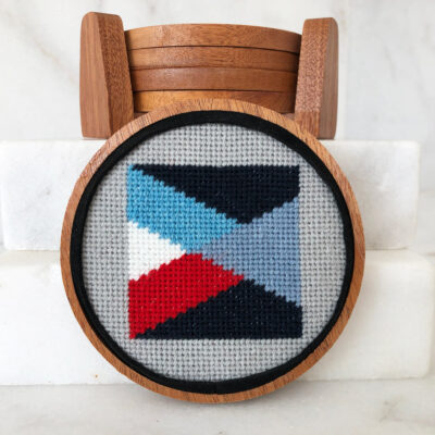 A cross stitch pattern of an abstract design.