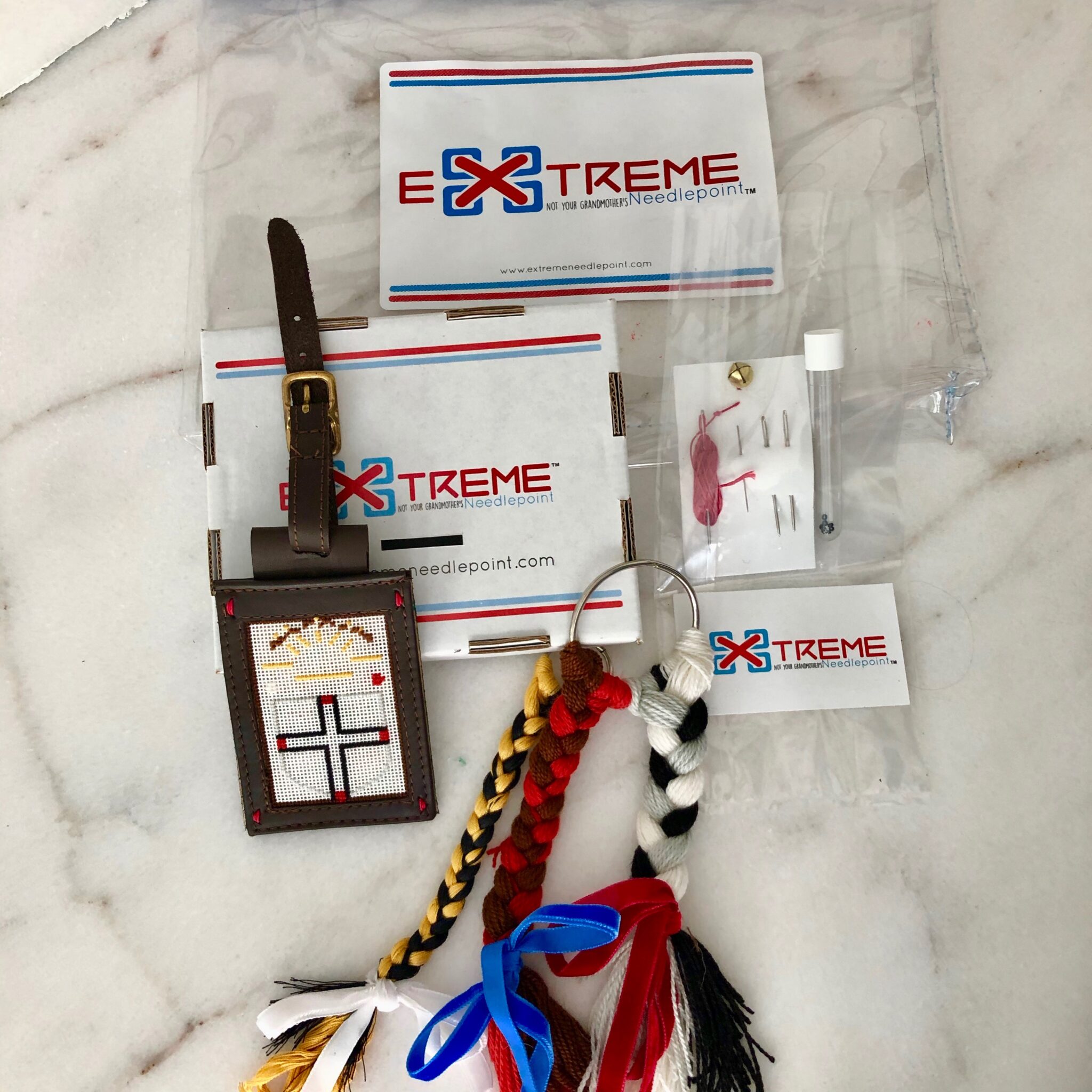 BrownU SelfFinishing Luggage Tag Kit EXTREME Needlepoint